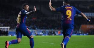 Барса обърна Сосиедад в мач с шест гола (видео)