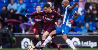 Барса си позволи грешна стъпка в дербито с Еспаньол (видео)