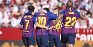 Страхотен Меси помогна на Барса за победа срещу Севиля