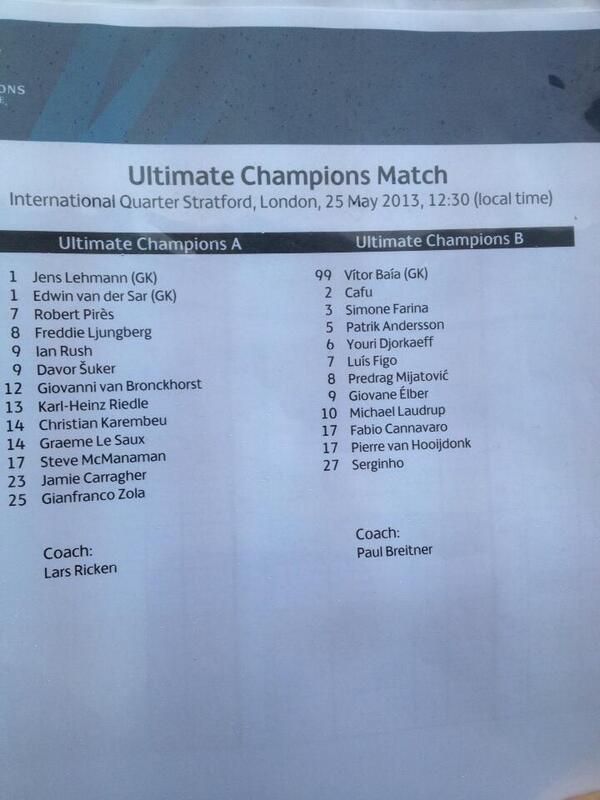  14:00 часа българско време - Станаха ясни съставите за Мача на шампионите.