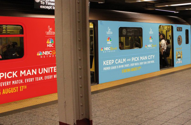 Американската телевизия NBC реши да рекламира Висшата лига в метрото на Ню Йорк