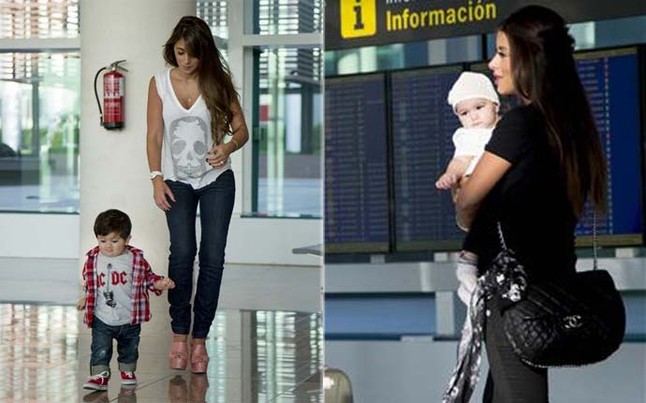 Половинките на Меси и Фабрегас хванаха самолета за Милано, за да наблюдават утрешния двубой от Шампионска лига