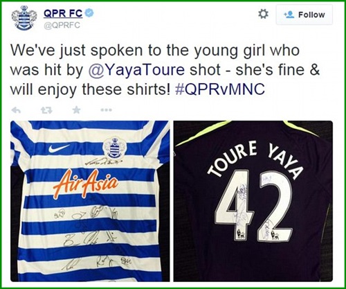 Малкото момиченце, което пострада от удара на Туре ще получи подарък от двата отбора