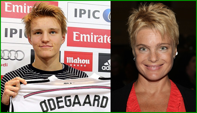 Като две капки вода: Мартин Одегаард и актрисата от Спасители на плажа - Е. Елениак