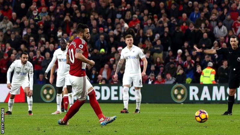 Мидълзбро - Суонзи Сити 3:0 