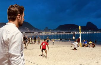 Вавринка на мач по футволей в Рио де Жанейро. 