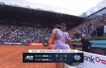 91-вата ракета на света, аржентинският тенисист Педро Качин, помоли испанеца Надал да му подари фланелката си.