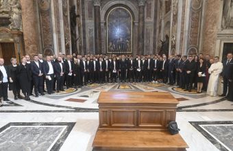 Националният отбор на Хърватия посети Ватикана. 