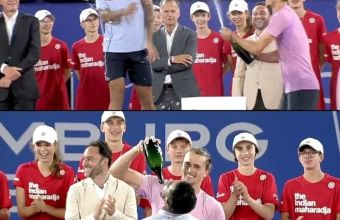 Зверев напръска Фиес с шампанско. 