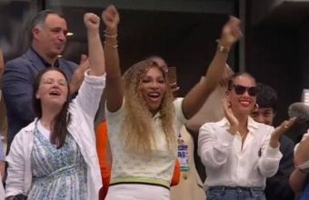  Реакцията на Серина Уилямс на победата на Гришо. 