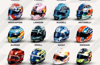 Всички пилотски каски във Ф-1 през 2025 г. 