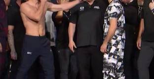 Махачев и Мадалена проведоха последна битка на погледите преди боя