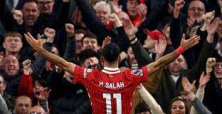 Салах постави Ливърпул на върха и Слот в историята