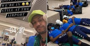 Обамеянг бил принуден да спи на пода на летището