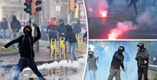 Ранени полицаи след сблъсъци с фенове на Наполи 