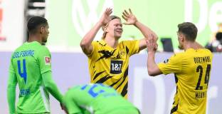 Холанд помогна на Дортмунд за успеха над Волфсбург (видео)