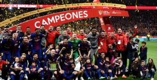 Барса се спря на пет гола на финала срещу Севиля (видео)