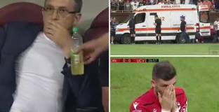 Треньорът на Динамо Букурещ претърпя инфаркт по време на мач