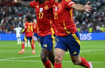 Победният гол на испанците. 