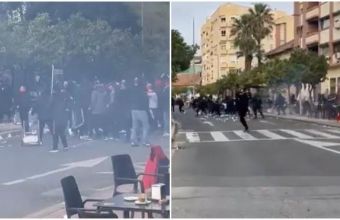 Ултраси на Малага и Атлетико  се бият около Ла Росаледа.  