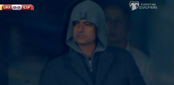 Жозе не успя да се скрие по време на мача Украйна - Испания. 