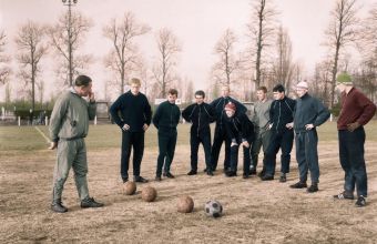1971 г. Ринус Микелс провежда тренировка на Аякс.