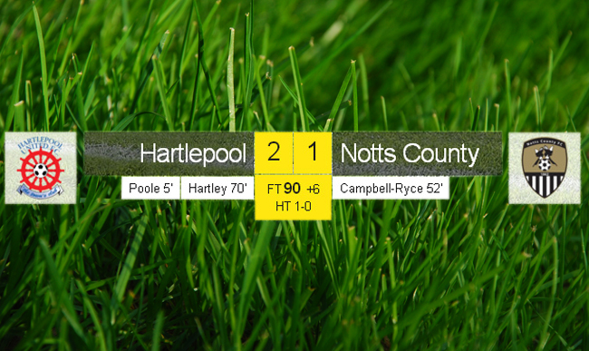 Хартли и Пуул отбелязаха за победата Хартлипул над Нотс Каунти в Лига 1 на Англия