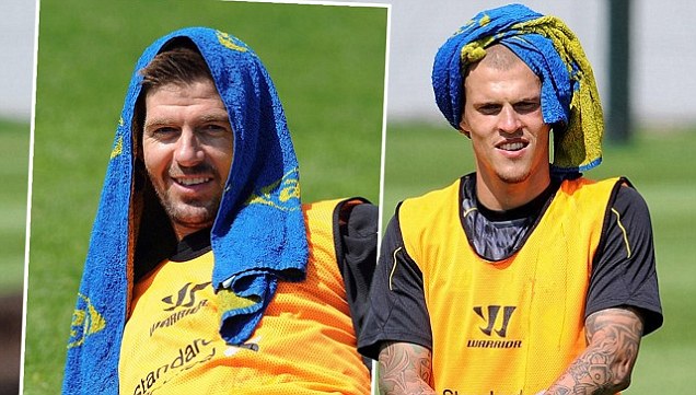 По този начин Джерард и Шкъртел се бориха с жегата по време на тренировката на Мелууд