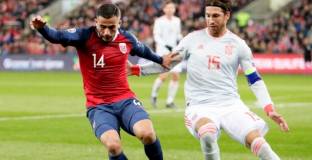 Норвегия измъкна точка от Испания, Рамос счупи рекорд