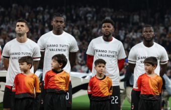 Играчите на Реал Мадрид бяха с фланелки в подкрепа на Валенсия з