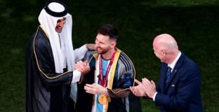 Меси наруши правилата на ФИФА по време на празнуването 