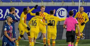 Барса с труден успех над Уеска (видео)