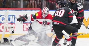 Канада за малко да изпусне победата, допускайки 5 попадения 