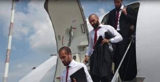 ЦСКА пристигна в Осиек, воден от легенди (видео)